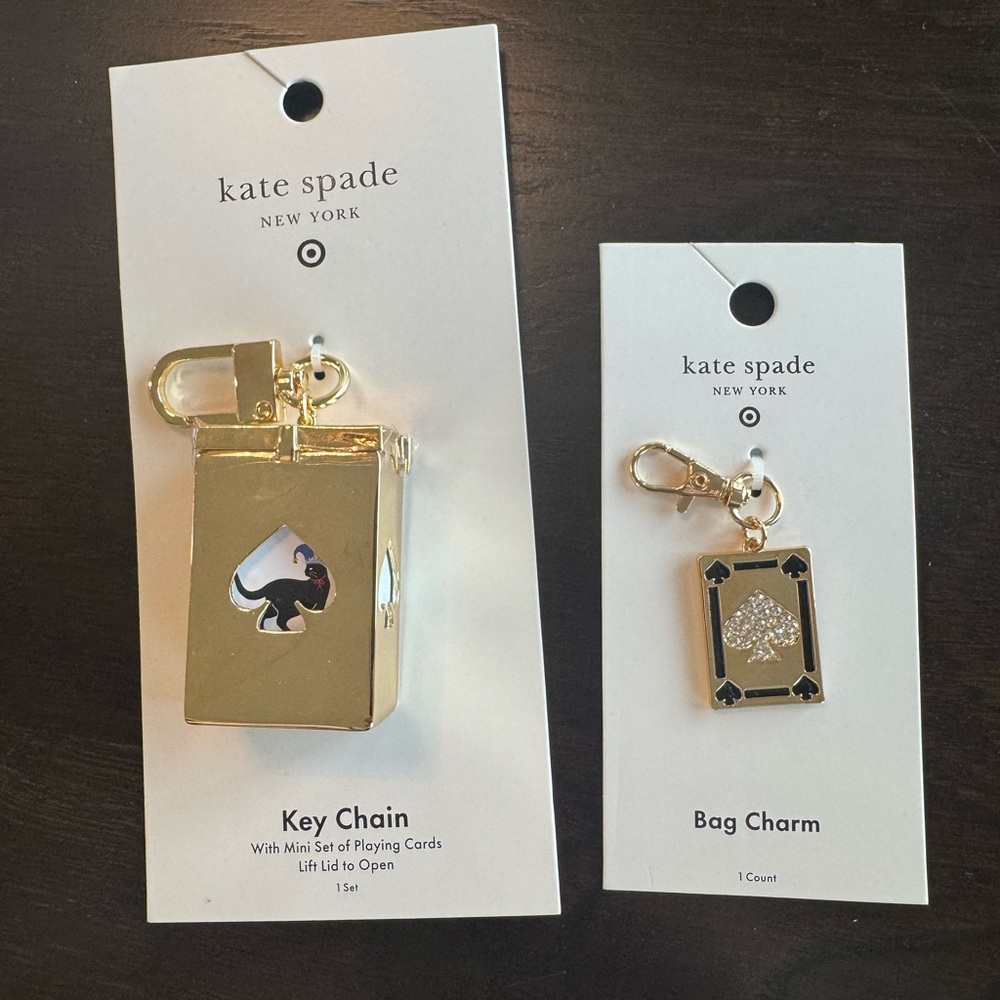 Kate Spade x Target: Set of 2 Limited edition Gold Key Chain/Bag Charms